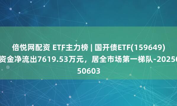 倍悦网配资 ETF主力榜 | 国开债ETF(159649)主力资金净流出7619.53万元，居全市场第一梯队-20250603